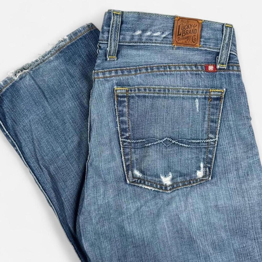 Lucky Brand Riley Skinny Jeans Women’s 4 Distressed Low Rise Blue Denim
